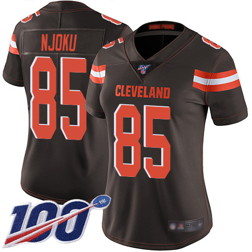 Nike Browns #85 David Njoku Brown Team Color Women's Stitched NFL 100th Season Vapor Limited Jersey Nike Browns #85 David Njoku Brown Team Color Women's Stitched NFL 100th Season Vapor Limited Jersey