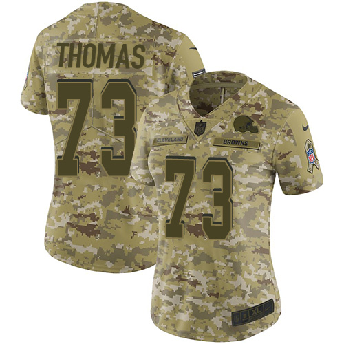 Nike Browns #73 Joe Thomas Camo Women's Stitched NFL Limited 2018 Salute to Service Jersey Nike Browns #73 Joe Thomas Camo Women's Stitched NFL Limited 2018 Salute to Service Jersey
