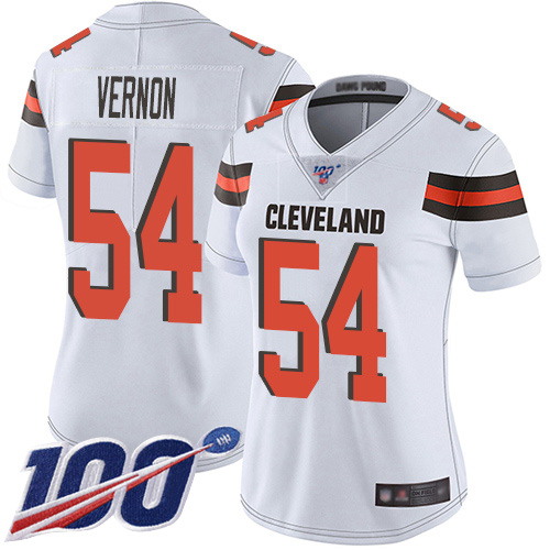 Nike Browns #54 Olivier Vernon White Women's Stitched NFL 100th Season Vapor Limited Jersey Nike Browns #54 Olivier Vernon White Women's Stitched NFL 100th Season Vapor Limited Jersey