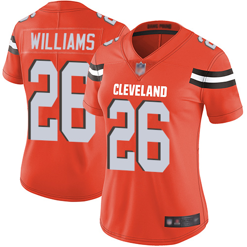 Nike Browns #26 Greedy Williams Orange Alternate Women's Stitched NFL Vapor Untouchable Limited Jersey Nike Browns #26 Greedy Williams Orange Alternate Women's Stitched NFL Vapor Untouchable Limited Jersey