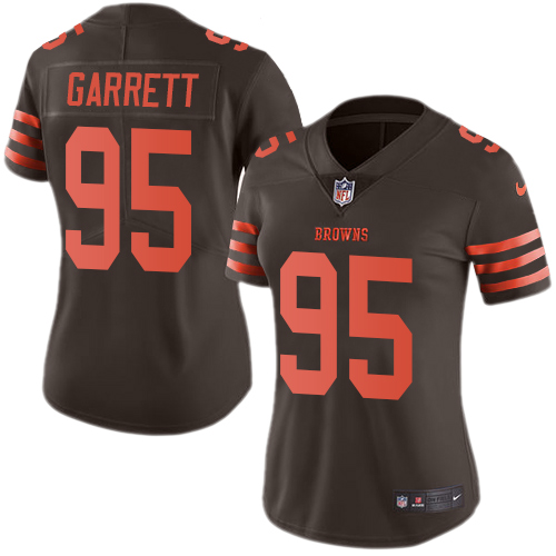 Nike Browns #95 Myles Garrett Brown Women's Stitched NFL Limited Rush Jersey Nike Browns #95 Myles Garrett Brown Women's Stitched NFL Limited Rush Jersey