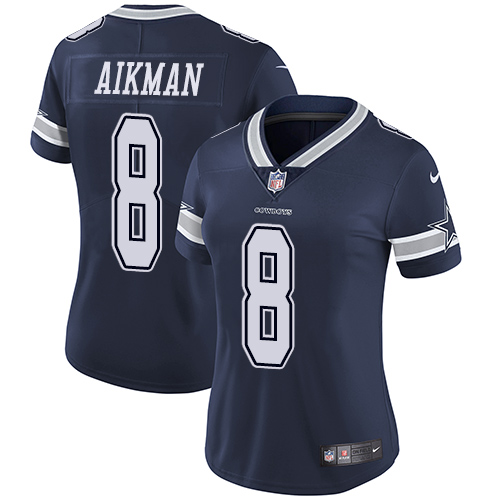 Nike Cowboys #8 Troy Aikman Navy Blue Team Color Women's Stitched NFL Vapor Untouchable Limited Jersey Nike Cowboys #8 Troy Aikman Navy Blue Team Color Women's Stitched NFL Vapor Untouchable Limited Jersey
