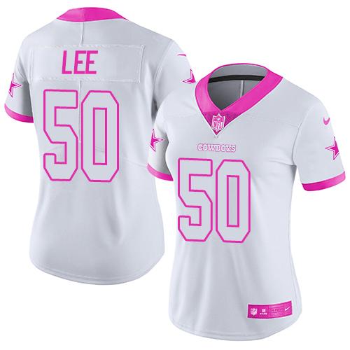 Nike Cowboys #50 Sean Lee White/Pink Women's Stitched NFL Limited Rush Fashion Jersey Nike Cowboys #50 Sean Lee White/Pink Women's Stitched NFL Limited Rush Fashion Jersey