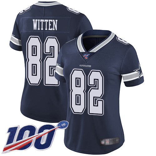 Nike Cowboys #82 Jason Witten Navy Blue Team Color Women's Stitched NFL 100th Season Vapor Limited Jersey Nike Cowboys #82 Jason Witten Navy Blue Team Color Women's Stitched NFL 100th Season Vapor Limited Jersey