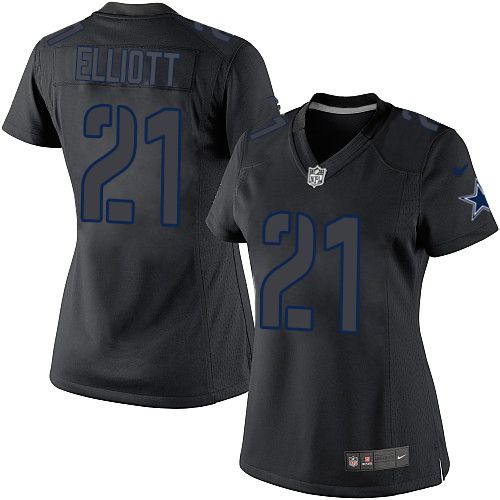 Nike Cowboys #21 Ezekiel Elliott Black Impact Women's Stitched NFL Limited Jersey Nike Cowboys #21 Ezekiel Elliott Black Impact Women's Stitched NFL Limited Jersey