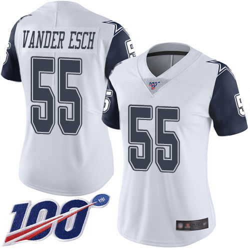Nike Cowboys #55 Leighton Vander Esch White Women's Stitched NFL Limited Rush 100th Season Jersey Nike Cowboys #55 Leighton Vander Esch White Women's Stitched NFL Limited Rush 100th Season Jersey