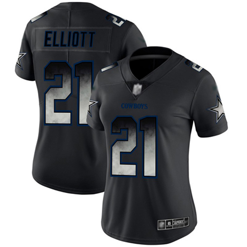 Nike Cowboys #21 Ezekiel Elliott Black Women's Stitched NFL Vapor Untouchable Limited Smoke Fashion Jersey Nike Cowboys #21 Ezekiel Elliott Black Women's Stitched NFL Vapor Untouchable Limited Smoke Fashion Jersey