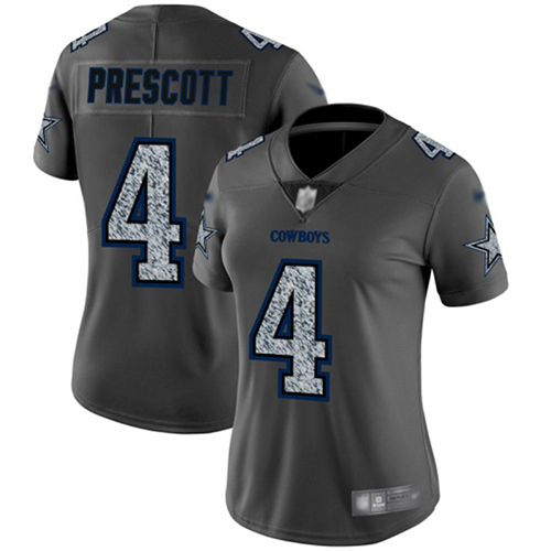 Nike Cowboys #4 Dak Prescott Gray Static Women's Stitched NFL Vapor Untouchable Limited Jersey Nike Cowboys #4 Dak Prescott Gray Static Women's Stitched NFL Vapor Untouchable Limited Jersey