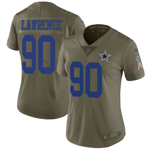 Nike Cowboys #90 Demarcus Lawrence Olive Women's Stitched NFL Limited 2017 Salute to Service Jersey Nike Cowboys #90 Demarcus Lawrence Olive Women's Stitched NFL Limited 2017 Salute to Service Jersey