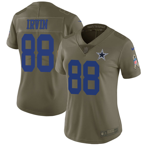 Nike Cowboys #88 Michael Irvin Olive Women's Stitched NFL Limited 2017 Salute to Service Jersey Nike Cowboys #88 Michael Irvin Olive Women's Stitched NFL Limited 2017 Salute to Service Jersey
