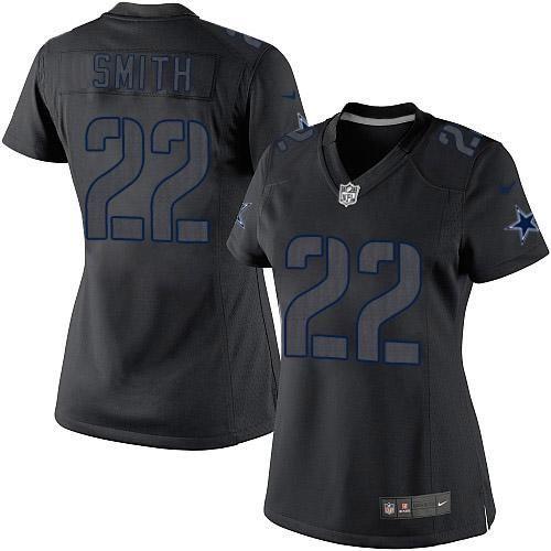 Nike Cowboys #22 Emmitt Smith Black Impact Women's Stitched NFL Limited Jersey Nike Cowboys #22 Emmitt Smith Black Impact Women's Stitched NFL Limited Jersey