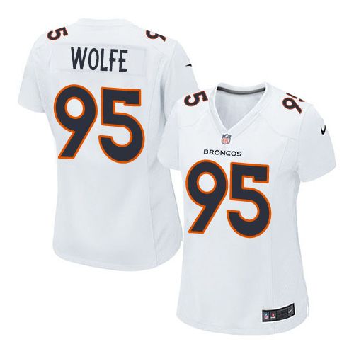 Nike Broncos #95 Derek Wolfe White Women's Stitched NFL Game Event Jersey Nike Broncos #95 Derek Wolfe White Women's Stitched NFL Game Event Jersey