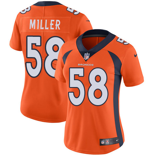 Nike Broncos #58 Von Miller Orange Team Color Women's Stitched NFL Vapor Untouchable Limited Jersey Nike Broncos #58 Von Miller Orange Team Color Women's Stitched NFL Vapor Untouchable Limited Jersey
