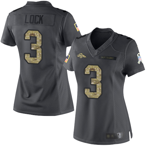 Nike Broncos #3 Drew Lock Black Women's Stitched NFL Limited 2016 Salute to Service Jersey Nike Broncos #3 Drew Lock Black Women's Stitched NFL Limited 2016 Salute to Service Jersey
