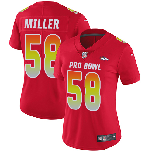 Nike Broncos #58 Von Miller Red Women's Stitched NFL Limited AFC 2018 Pro Bowl Jersey Nike Broncos #58 Von Miller Red Women's Stitched NFL Limited AFC 2018 Pro Bowl Jersey