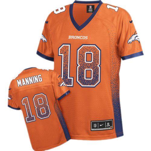 Nike Broncos #18 Peyton Manning Orange Team Color Women's Stitched NFL Elite Drift Fashion Jersey Nike Broncos #18 Peyton Manning Orange Team Color Women's Stitched NFL Elite Drift Fashion Jersey