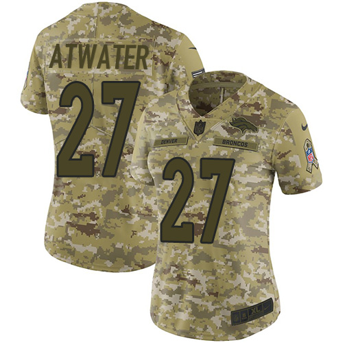 Nike Broncos #27 Steve Atwater Camo Women's Stitched NFL Limited 2018 Salute to Service Jersey Nike Broncos #27 Steve Atwater Camo Women's Stitched NFL Limited 2018 Salute to Service Jersey