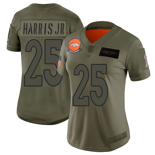 Nike Broncos #25 Chris Harris Jr Camo Women's Stitched NFL Limited 2019 Salute to Service Jersey Nike Broncos #25 Chris Harris Jr Camo Women's Stitched NFL Limited 2019 Salute to Service Jersey