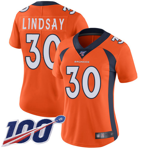 Nike Broncos #30 Phillip Lindsay Orange Team Color Women's Stitched NFL 100th Season Vapor Limited Jersey Nike Broncos #30 Phillip Lindsay Orange Team Color Women's Stitched NFL 100th Season Vapor Limited Jersey