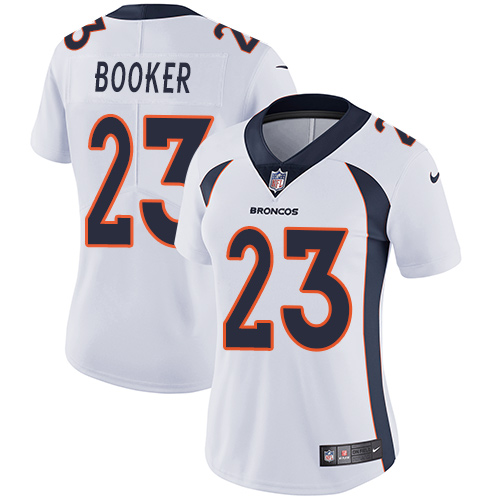 Nike Broncos #23 Devontae Booker White Women's Stitched NFL Vapor Untouchable Limited Jersey Nike Broncos #23 Devontae Booker White Women's Stitched NFL Vapor Untouchable Limited Jersey