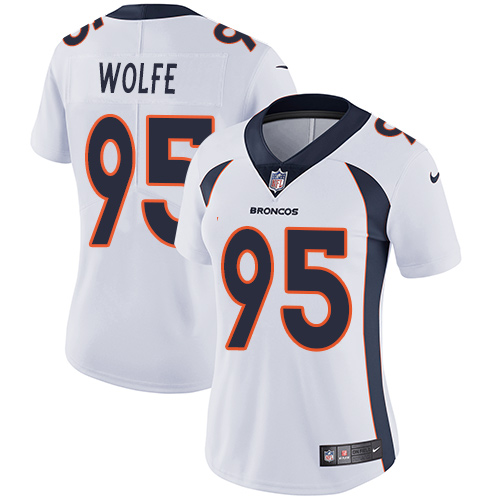 Nike Broncos #95 Derek Wolfe White Women's Stitched NFL Vapor Untouchable Limited Jersey Nike Broncos #95 Derek Wolfe White Women's Stitched NFL Vapor Untouchable Limited Jersey