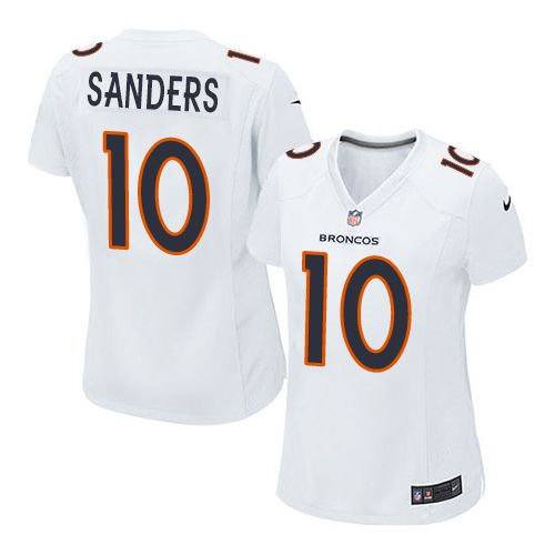 Nike Broncos #10 Emmanuel Sanders White Women's Stitched NFL Game Event Jersey Nike Broncos #10 Emmanuel Sanders White Women's Stitched NFL Game Event Jersey