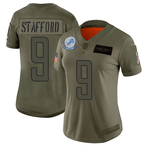 Nike Lions #9 Matthew Stafford Camo Women's Stitched NFL Limited 2019 Salute to Service Jersey Nike Lions #9 Matthew Stafford Camo Women's Stitched NFL Limited 2019 Salute to Service Jersey