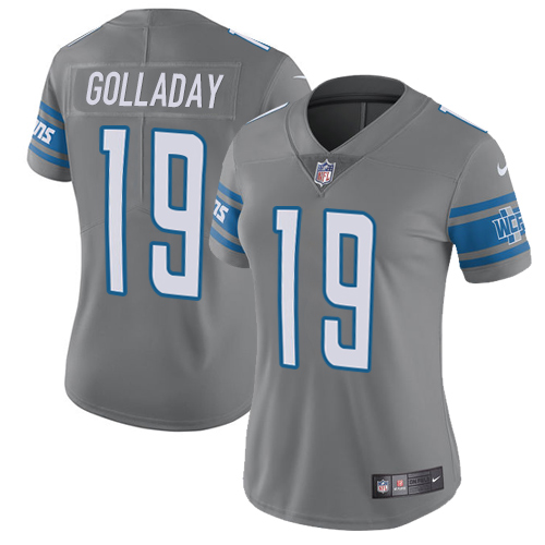 Nike Lions #19 Kenny Golladay Gray Women's Stitched NFL Limited Rush Jersey Nike Lions #19 Kenny Golladay Gray Women's Stitched NFL Limited Rush Jersey