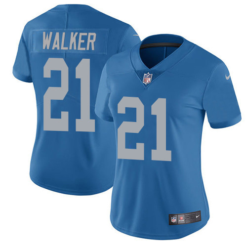 Nike Lions #21 Tracy Walker Blue Throwback Women's Stitched NFL Vapor Untouchable Limited Jersey Nike Lions #21 Tracy Walker Blue Throwback Women's Stitched NFL Vapor Untouchable Limited Jersey