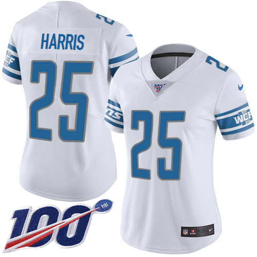 Nike Lions #25 Will Harris White Women's Stitched NFL 100th Season Vapor Untouchable Limited Jersey Nike Lions #25 Will Harris White Women's Stitched NFL 100th Season Vapor Untouchable Limited Jersey