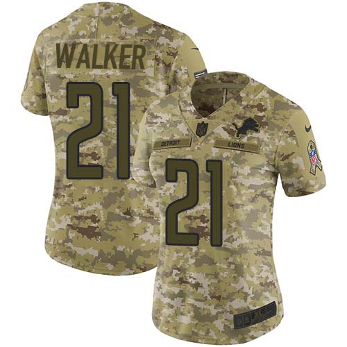 Nike Lions #21 Tracy Walker Camo Women's Stitched NFL Limited 2018 Salute to Service Jersey Nike Lions #21 Tracy Walker Camo Women's Stitched NFL Limited 2018 Salute to Service Jersey