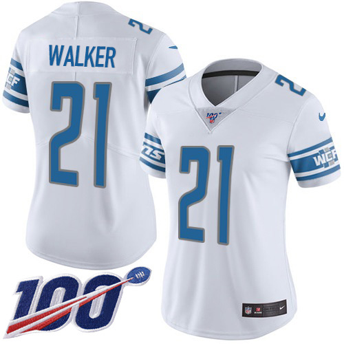 Nike Lions #21 Tracy Walker White Women's Stitched NFL 100th Season Vapor Untouchable Limited Jersey Nike Lions #21 Tracy Walker White Women's Stitched NFL 100th Season Vapor Untouchable Limited Jersey