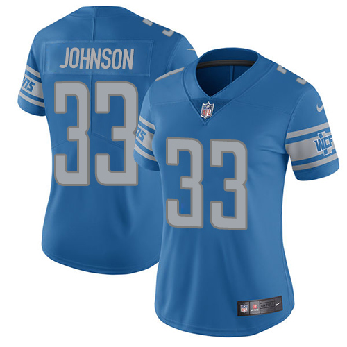 Nike Lions #33 Kerryon Johnson Light Blue Team Color Women's Stitched NFL Vapor Untouchable Limited Jersey Nike Lions #33 Kerryon Johnson Light Blue Team Color Women's Stitched NFL Vapor Untouchable Limited Jersey
