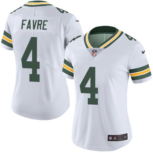 Nike Packers #4 Brett Favre White Women's Stitched NFL Vapor Untouchable Limited Jersey Nike Packers #4 Brett Favre White Women's Stitched NFL Vapor Untouchable Limited Jersey