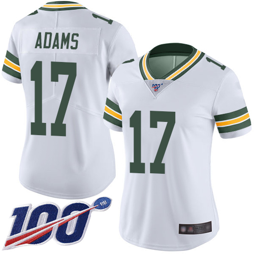 Nike Packers #17 Davante Adams White Women's Stitched NFL 100th Season Vapor Limited Jersey Nike Packers #17 Davante Adams White Women's Stitched NFL 100th Season Vapor Limited Jersey