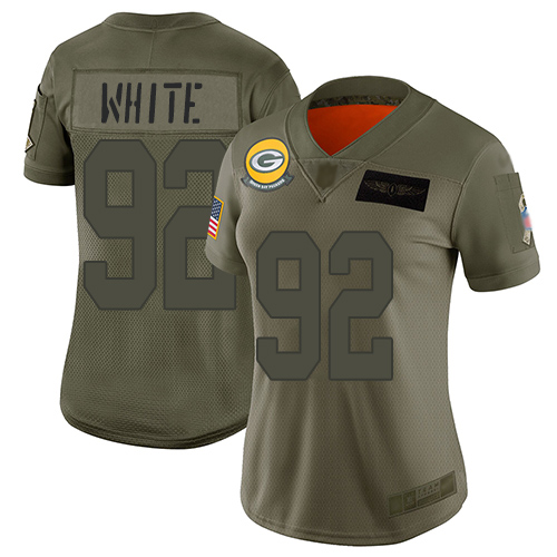 Nike Packers #92 Reggie White Camo Women's Stitched NFL Limited 2019 Salute to Service Jersey Nike Packers #92 Reggie White Camo Women's Stitched NFL Limited 2019 Salute to Service Jersey