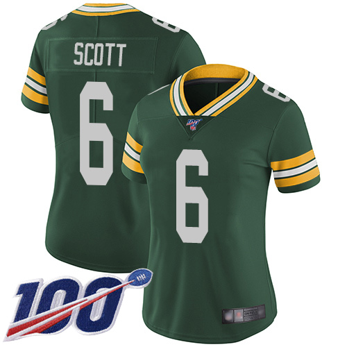 Nike Packers #6 JK Scott Green Team Color Women's Stitched NFL 100th Season Vapor Limited Jersey Nike Packers #6 JK Scott Green Team Color Women's Stitched NFL 100th Season Vapor Limited Jersey