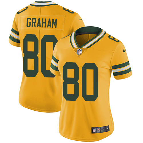 Nike Packers #80 Jimmy Graham Yellow Women's Stitched NFL Limited Rush Jersey Nike Packers #80 Jimmy Graham Yellow Women's Stitched NFL Limited Rush Jersey