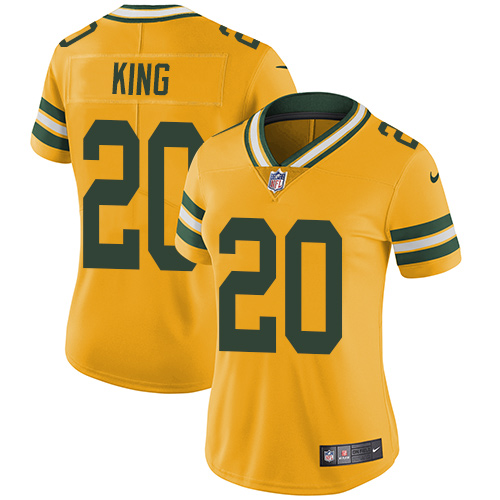 Nike Packers #20 Kevin King Yellow Women's Stitched NFL Limited Rush Jersey Nike Packers #20 Kevin King Yellow Women's Stitched NFL Limited Rush Jersey