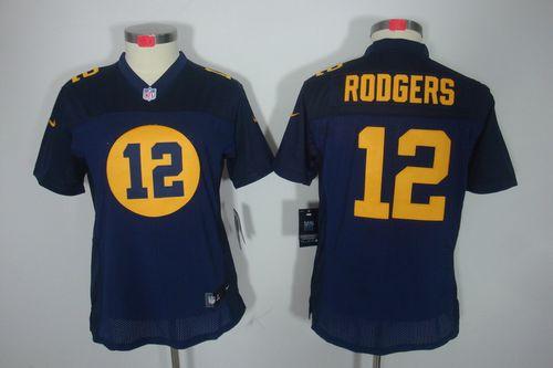 Nike Packers #12 Aaron Rodgers Navy Blue Alternate Women's Stitched NFL Limited Jersey Nike Packers #12 Aaron Rodgers Navy Blue Alternate Women's Stitched NFL Limited Jersey
