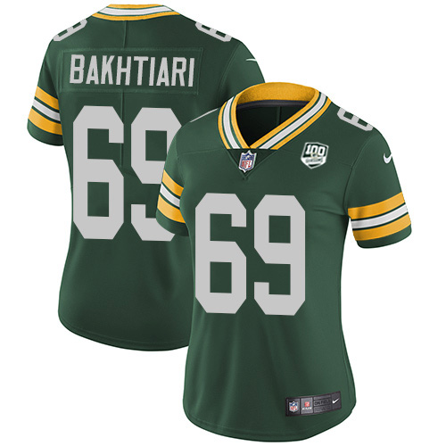 Nike Packers #69 David Bakhtiari Green Team Color Women's 100th Season Stitched NFL Vapor Untouchable Limited Jersey Nike Packers #69 David Bakhtiari Green Team Color Women's 100th Season Stitched NFL Vapor Untouchable Limited Jersey