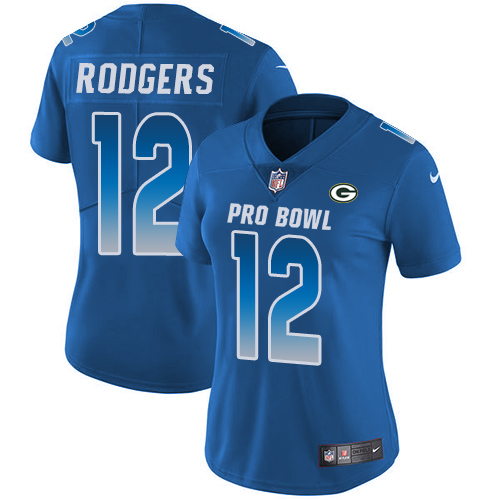 Nike Packers #12 Aaron Rodgers Royal Women's Stitched NFL Limited NFC 2019 Pro Bowl Jersey Nike Packers #12 Aaron Rodgers Royal Women's Stitched NFL Limited NFC 2019 Pro Bowl Jersey