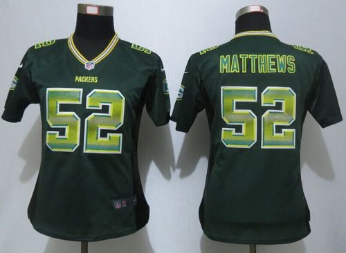 Nike Packers #52 Clay Matthews Green Team Color Women's Stitched NFL Elite Strobe Jersey Nike Packers #52 Clay Matthews Green Team Color Women's Stitched NFL Elite Strobe Jersey