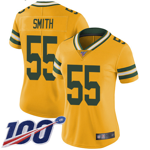 Nike Packers #55 Za'Darius Smith Yellow Women's Stitched NFL Limited Rush 100th Season Jersey Nike Packers #55 Za'Darius Smith Yellow Women's Stitched NFL Limited Rush 100th Season Jersey