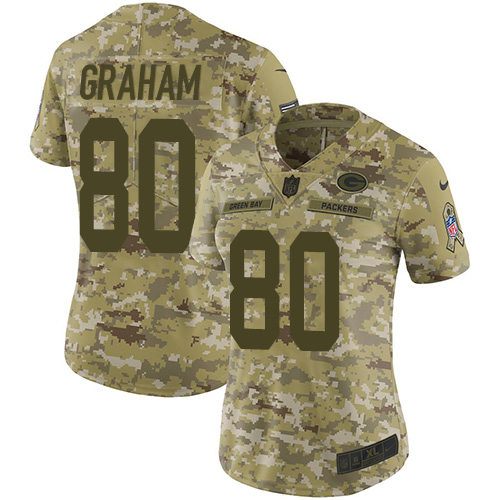 Nike Packers #80 Jimmy Graham Camo Women's Stitched NFL Limited 2018 Salute to Service Jersey Nike Packers #80 Jimmy Graham Camo Women's Stitched NFL Limited 2018 Salute to Service Jersey