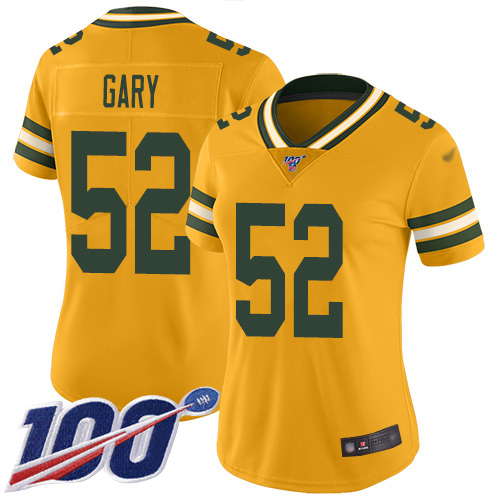 Nike Packers #52 Rashan Gary Gold Women's Stitched NFL Limited Inverted Legend 100th Season Jersey Nike Packers #52 Rashan Gary Gold Women's Stitched NFL Limited Inverted Legend 100th Season Jersey