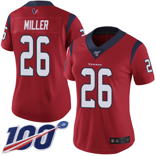 Nike Texans #26 Lamar Miller Red Alternate Women's Stitched NFL 100th Season Vapor Limited Jersey Nike Texans #26 Lamar Miller Red Alternate Women's Stitched NFL 100th Season Vapor Limited Jersey