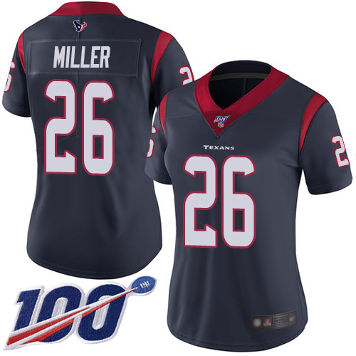Nike Texans #26 Lamar Miller Navy Blue Team Color Women's Stitched NFL 100th Season Vapor Limited Jersey Nike Texans #26 Lamar Miller Navy Blue Team Color Women's Stitched NFL 100th Season Vapor Limited Jersey