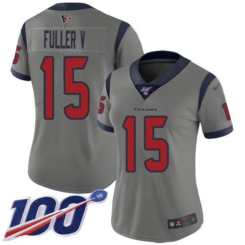 Nike Texans #15 Will Fuller V Gray Women's Stitched NFL Limited Inverted Legend 100th Season Jersey Nike Texans #15 Will Fuller V Gray Women's Stitched NFL Limited Inverted Legend 100th Season Jersey