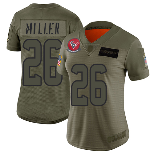 Nike Texans #26 Lamar Miller Camo Women's Stitched NFL Limited 2019 Salute to Service Jersey Nike Texans #26 Lamar Miller Camo Women's Stitched NFL Limited 2019 Salute to Service Jersey